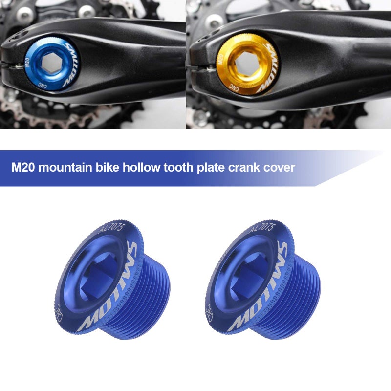 كريت آيديا خلق فكرة 2PCS الأزرق دراجة جبلية أسفل قوس غطاء Crankset ذراع كرنك تثبيت مسامير CNC سبائك الألومنيوم متوافق مع Shimano HollowTech II Deore XT SLX Saint & Zee (MTB) - Image 2